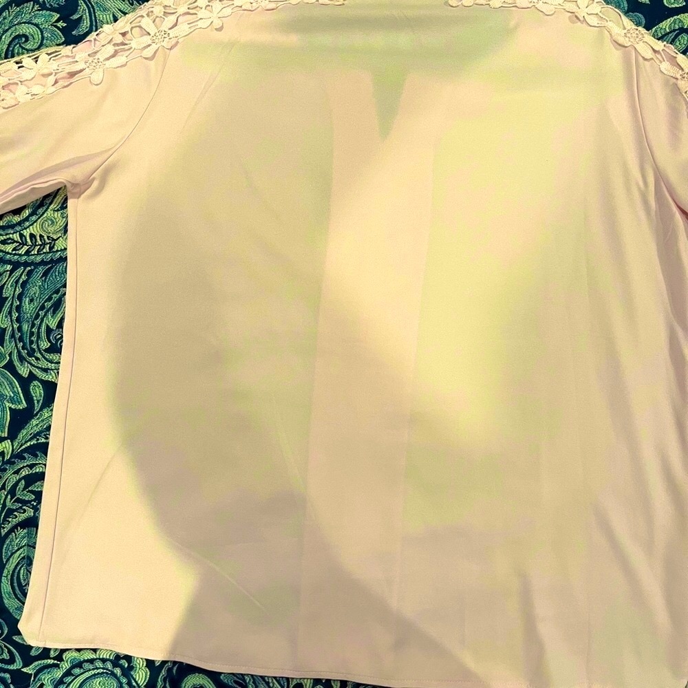 Dressy lacy pink blouse